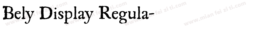 Bely Display Regula字体转换